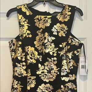 LAST CHANCE Donna Ricco Black and Gold Floral Dress